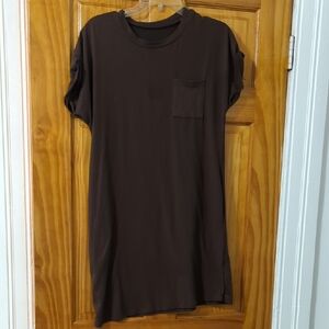 SHEIN Chocolate Brown T-Shirt Dress